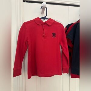 4 Primrose long sleeve polos - 2 red 2 navy